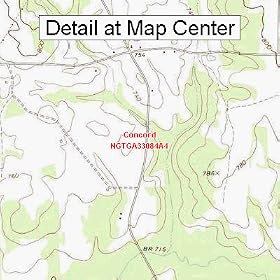 Buy USGS Topographic Quadrangle Map - Concord, Georgia (Folded Waterproof)