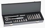 Allen 18pc 3/8-3/4 3/8dr Allen Socket Set W/qr Rat