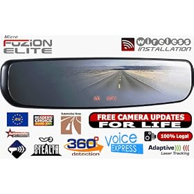 Microfuzion Elite GPS Mirror Safety Camera Warning System - Detects All Speed Cameras and Includes Free Speed Camera Updates For Life