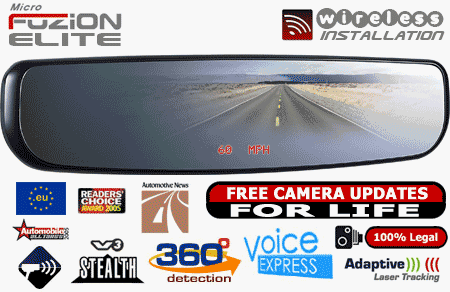Microfuzion Microfuzion Elite GPS Mirror Safety Camera Warning System - Detects All Speed Cameras and Includes Free Speed Camera Updates For Life