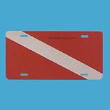 Metal Dive Flag Scuba Diver License Plate