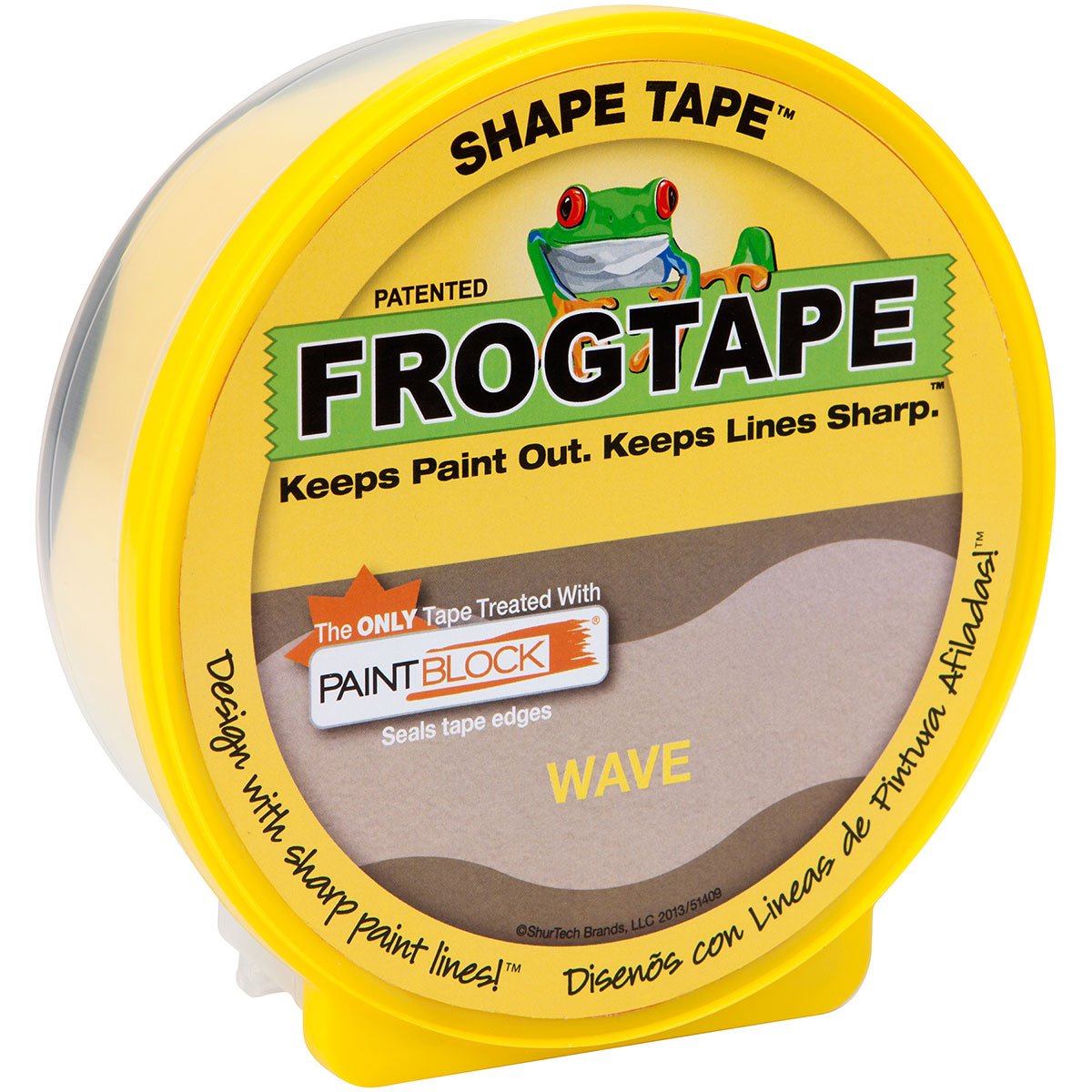 FrogTape 282547 Shape Tape Painting Tape, Wave Design, 1.81Inch x 25