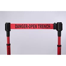 Banner Stakes 20100039 Red Polyester Fabric "Danger - Open Trench" Banner (Pack of 5)