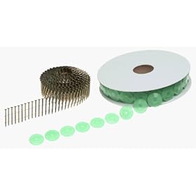 Hitachi 12343 1-1/4" X .083 Electro Gal. Ring Plastic Cap Collated Nails - 2,800 per Box