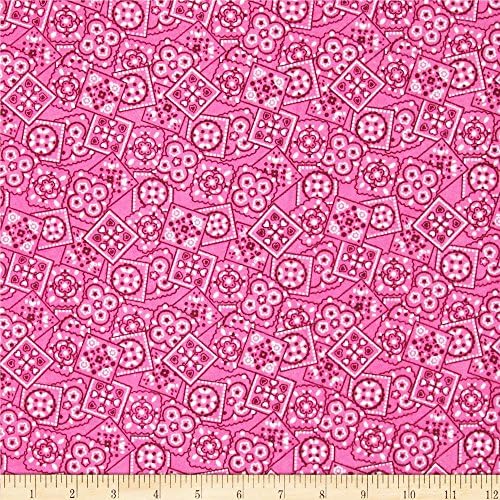 Bandana Pink Comfy Flannel Fabric Sold By the Yard