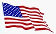 United States of America Waving Flag on Clear Background - Small Reverse Reading Sticker / Decal (USA / American)