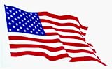 United States of America Waving Flag on Clear Background - Small Reverse Reading Sticker / Decal (USA / American)