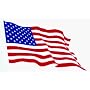 United States of America Waving Flag on Clear Background - Small Reverse Reading Sticker / Decal (USA / American)