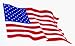 United States of America Waving Flag on Clear Background - Small Reverse Reading Sticker / Decal (USA / American)