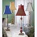 AS 4 BUFFET LAMP AS:1EA X4COLORS 3BALL GLASS STE GRN SQ BELLSHDE 5.5X10X 11H ON/OFF EL DORADO GOLD GLASS POLYRESIN 31'TOH 60.00 WT