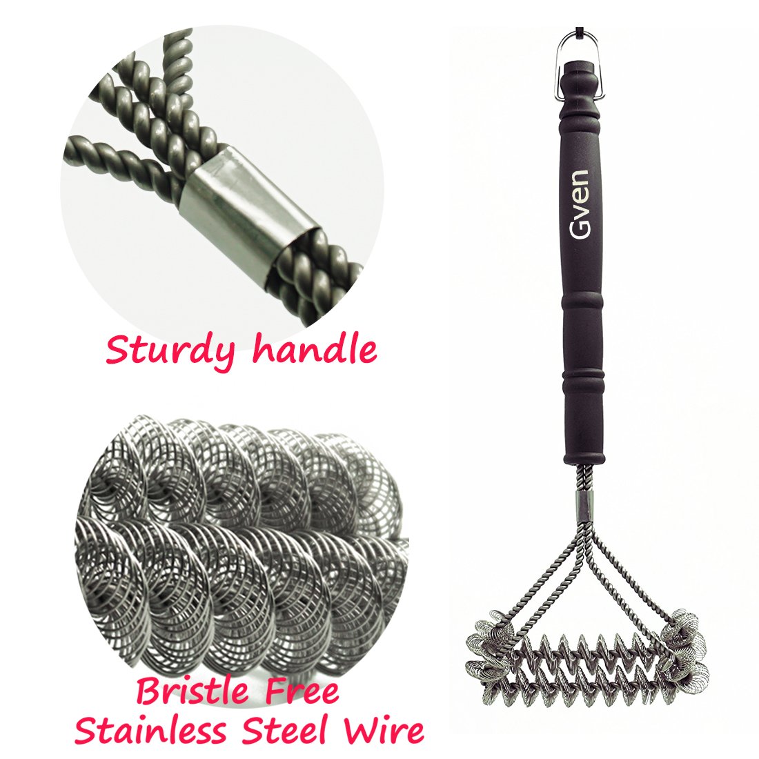 Grill Brush Bristle Free BBQ Grill Cleaning Brush And Scraper Safe 18