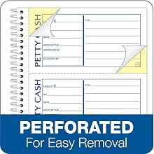 Adams Petty Cash Book, 5.25 x 11 Inch, Spiral Bound, 2-Part, Carbonless, 4 Forms per Page, 200 Sets, White and Canary (SC1156)
