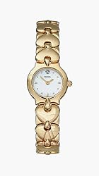 BULOVA Women's Gold-tone Heart Watch with Genuine Diamond Marker. Model: 97S47