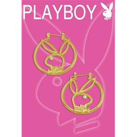 PLAYBOY BUNNY HEAD HOOP EARRING
