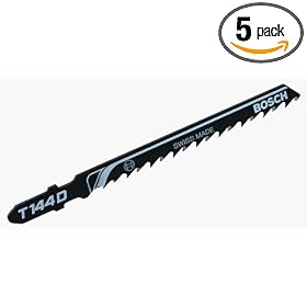 Bosch T144D 4-Inch 6-Tooth Jig Saw Blades (5-Pack)