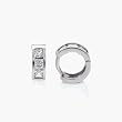 Sterling Silver Cubic Zirconia 10mm Princes CZ Huggie Earrings
