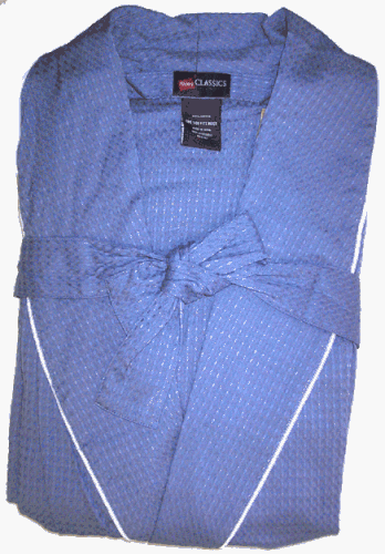 Buy Hanes Classics Blue Waffle Weave Spa Bath Robe for Men
