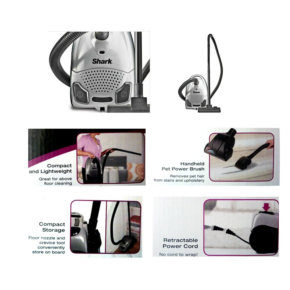 Shark® Quick Clean Canister Vacuum EP780C GRAY