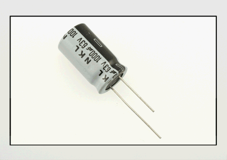 63V 1000uF Radial Lead Capacitor, Electrolytic Aluminum