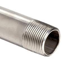 Stainless Steel 304/304L Pipe Fitting, Nipple, Schedule 40 Welded, NPT Male