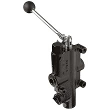 Prince LS-3000-2 Directional Control Valve, Logsplitter, 4 Ways, 3 Positions, Spring Center to Neutral, Cast Iron, 2750 psi, Lever Handle, 25 gpm, In/Out: 3/4" NPTF, Work: 3/4" NPTF