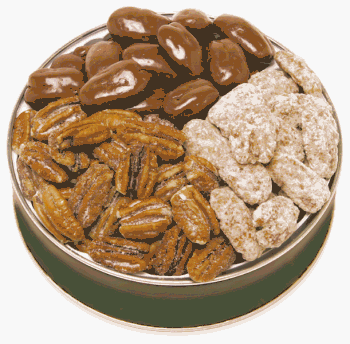 Trio Mix : Chocolate , praline , Honey Pecans Collector Green Tin by Honey