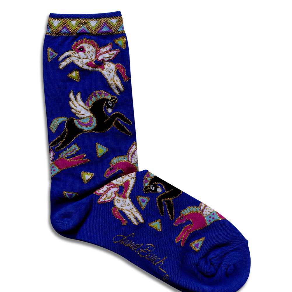 Laurel Burch Mythical Pegasus Blue Socks