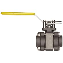 Apollo 83B-140 Series Carbon Steel Ball Valve with Stainless Steel 316 Ball and Stem, Three Piece, Inline, Class 600, Lever, NPT Female