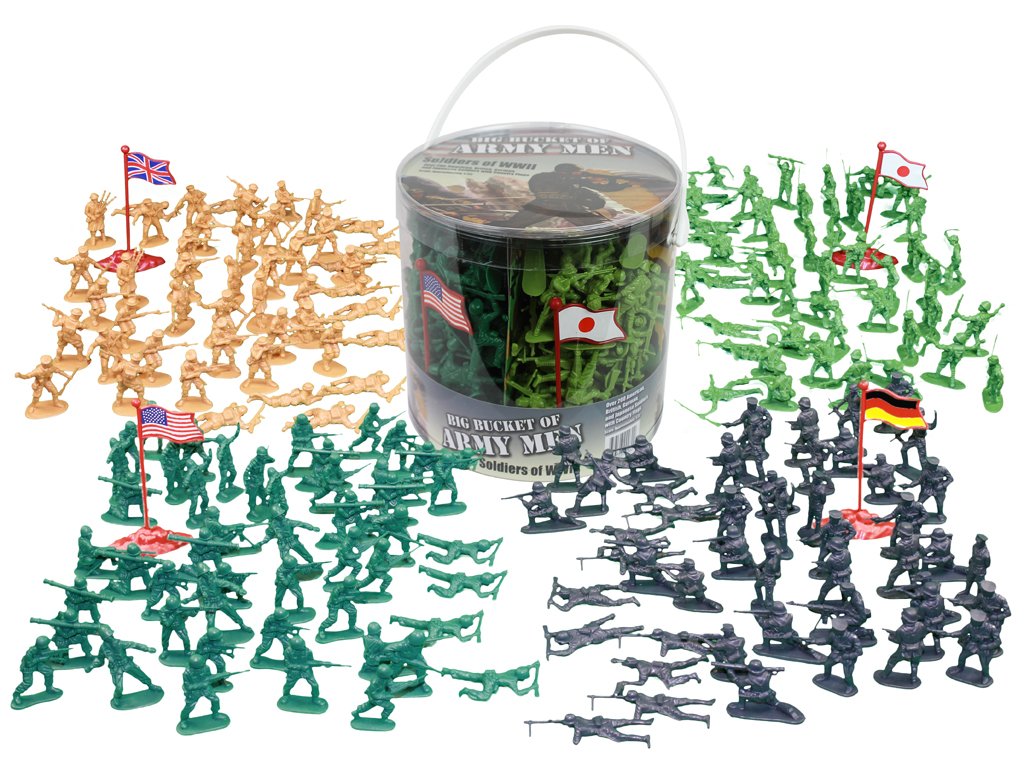 The poses of green plastic "army men" toys are fairly standardized