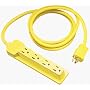Coleman Cable 04427 12/3 Insulated Outdoor Extension Cord with 4-Outlet Strip, 25-Foot