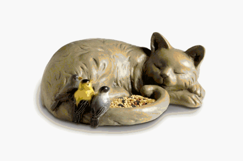 Sleeping Cat Bird Feeder