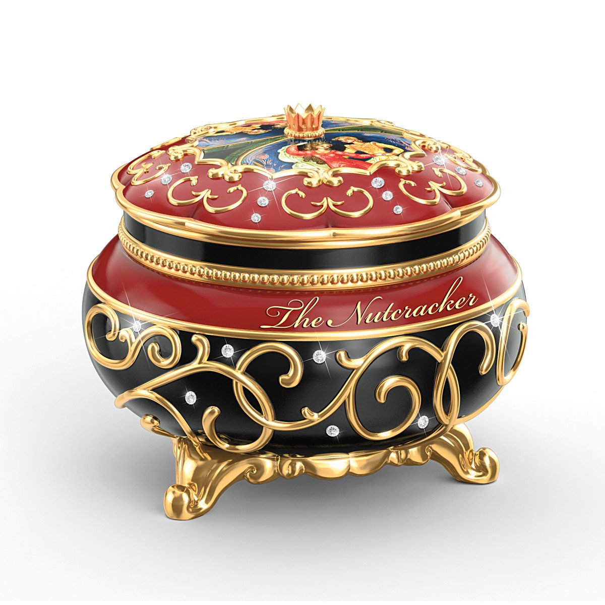 Clara And The Nutcracker Heirloom Porcelain Music Box with Russian