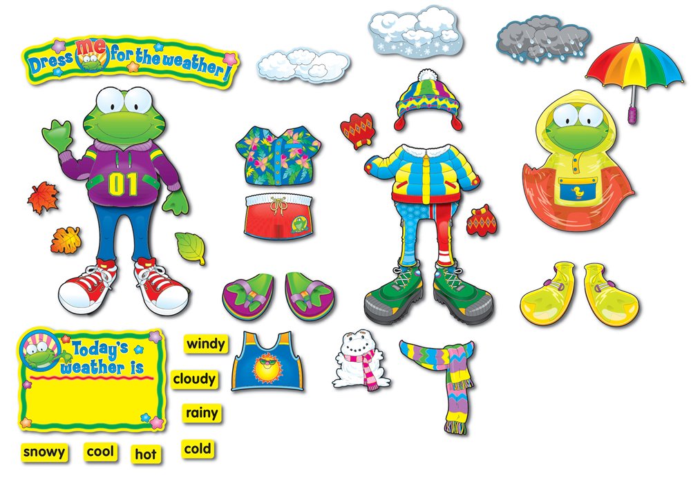 Amazon.com: Carson Dellosa Weather Frog Bulletin Board Set (110079 ...