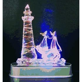Creative Motion 11493 - Battery-Operated Color Changing Crystal Light House Lamp by Creative Motion