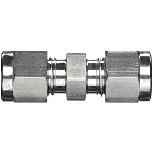 Parker A-Lok 10SC10-316 316 Stainless Steel Compression Tube Fitting, Union, Tube OD