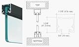 C.R. LAURENCE NH2BLSL CRL Black Powder Coat Wide U-Channel With Top Load Roll-In Glazing Gasket for 3/8 and 1/2 Glass - 120 Length