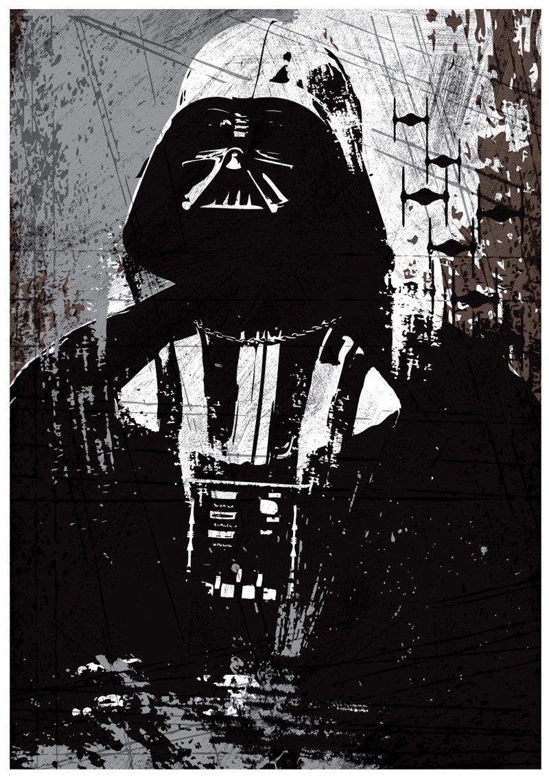 OHMYPOSTER Star Wars All Black Vintage Set Of 3 Posters