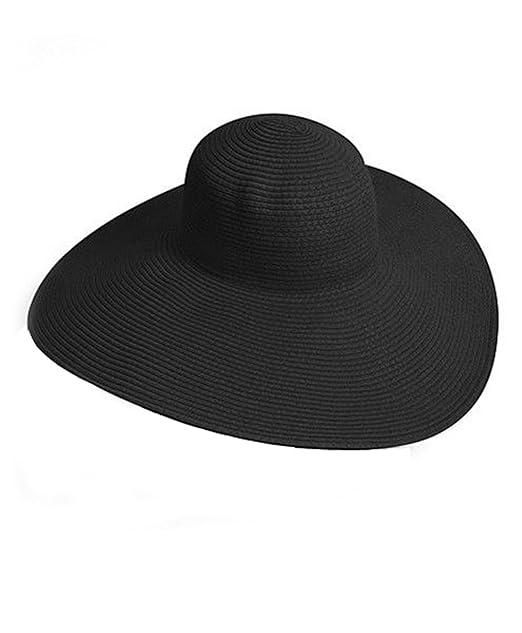 Big Beautiful Solid Color Floppy Hat, Black