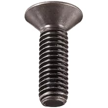 Class 12.9 Steel Socket Cap Screw, Plain Finish, Flat Head, Internal Hex Drive, Meets DIN 7991, 20mm Length, Fully Threaded, M6-1 Metric Coarse Threads (Pack of 100)