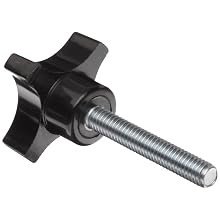 DimcoGray Black Phenolic 4 Prong Knob, Zinc Stud: 5/16-18" Thread x 2" Length, 1-3/4" Diameter x 1" Height x 1-3/16" Hub Dia x 1/2" Hub Length (Pack of 10)