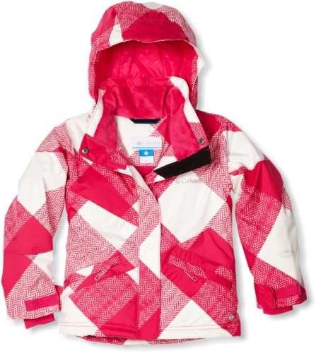 Columbia Girls 2-6X Toddler Crushed Out Jacket, Very Pink/Print, 4T