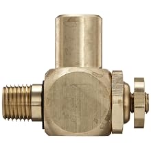 Parker 032510250 3251 Series Brass Right Angle Flow Control Valves, 1/4" NPT Male x Female, 125 psi