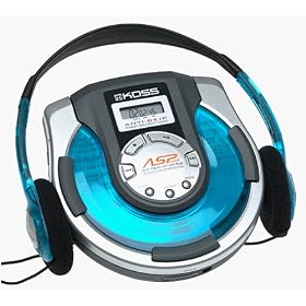 Koss CDP-1740ACP Personal CD Player with Car Pack and 6-Digit Display (Translucent Blue)