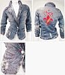 Chick Logo Destroyed Denim Jacket