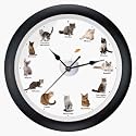 Meowing Cat Clock - Black (13")