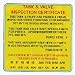 Tank & Valve Inspection Certification Sticker Nitrox Clean
