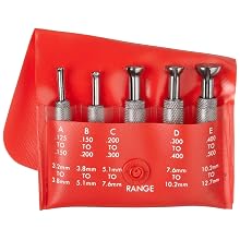 Starrett S830FZ Small Hole Gage, Set of 5, .125" to .500" (3.2mm to 12.7mm)