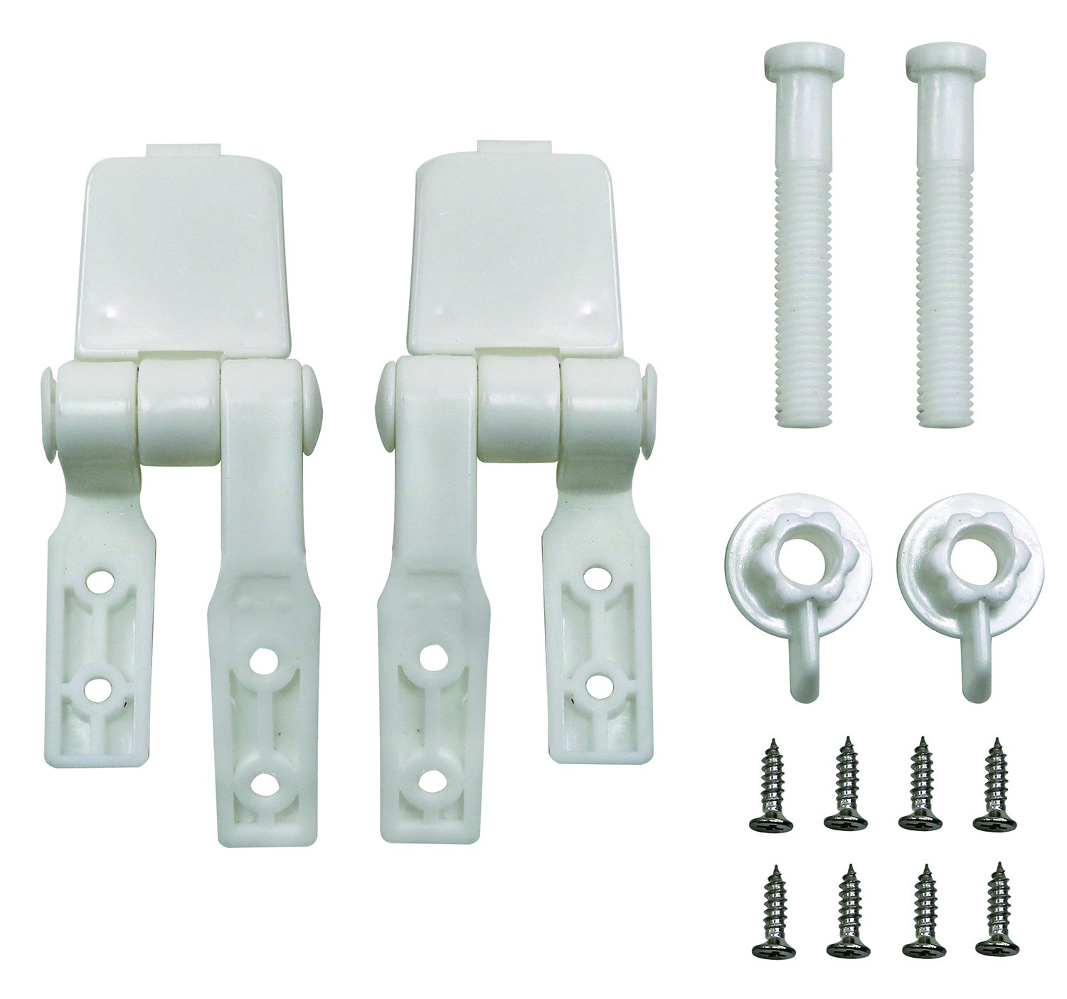 Aqua Plumb HBC Home and Hardware Plastic Toilet Seat Hinges Poly Bagged Two Pack