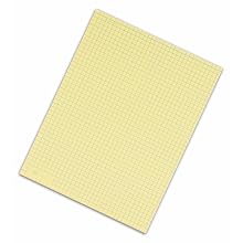 TOPS Quadrille Pads, 4 Squares per Inch, 8.5 x 11 Inches, Medium Weight, 50 Sheets per Pad, 12-Count, Canary, (3313)