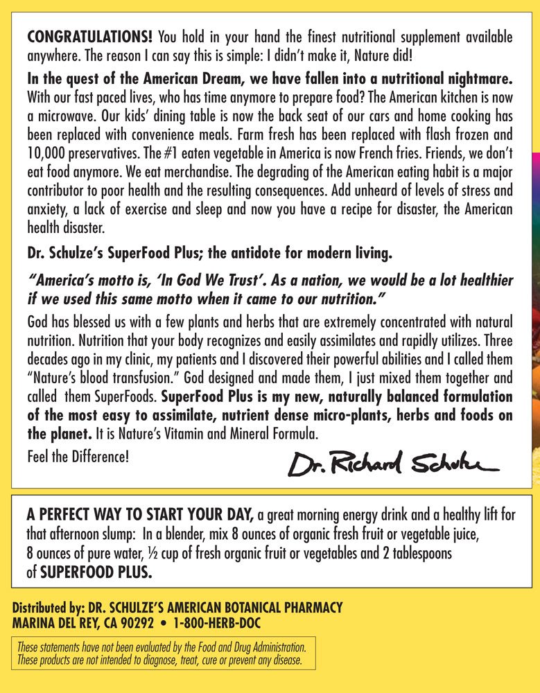 Amazon.com: Dr. Schulze's Superfood Plus Meal Replacement Powder ... Amazon.com: Dr. Schulze's Superfood Plus Meal Replacement Powder ...